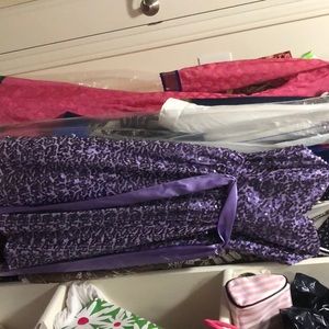 Strapless purple sequin dress